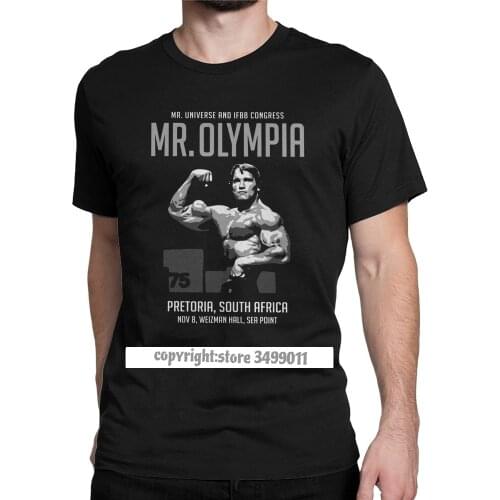 Arnold Schwarzenegger 1975 Mr. Olympia Men Tshirts Novelty Tees O Neck Tee Shirt Pure Cotton Clothing