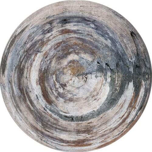 Nordic Simple Fashion Round Carpet Flannel Living Room Bedroom Rug Computer Chair Pad Geometric Retro Carpet Baby Crawling Mat