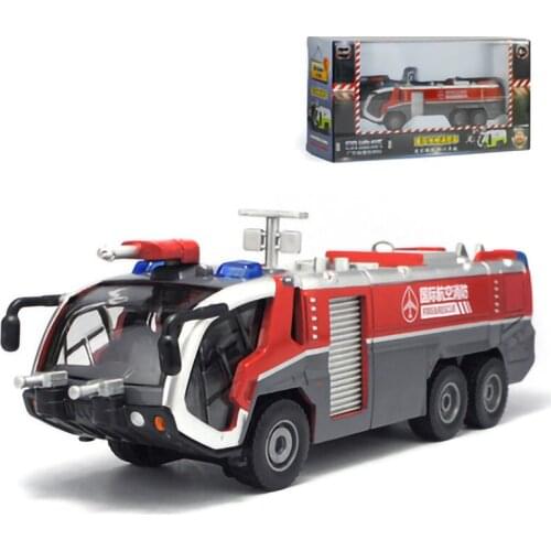 Pull back toy car alloy Fire fighting water Rescue Fire truck model auto Sound and light Engineering vehicle children kids boys