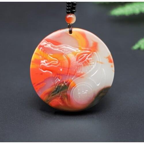 Natural Color Jade Wolf Pendant Necklace Chinese Hand-Carved Charm Jewelry Accessories Fashion Amulet for Men Women Lucky Gifts