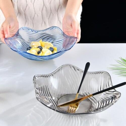 1Pcs Crystal Flower Fruit Tray PS Material Modern Living Room Creative Wave For Dried Fruit Candy Dessert Nut Tray Storage Tray