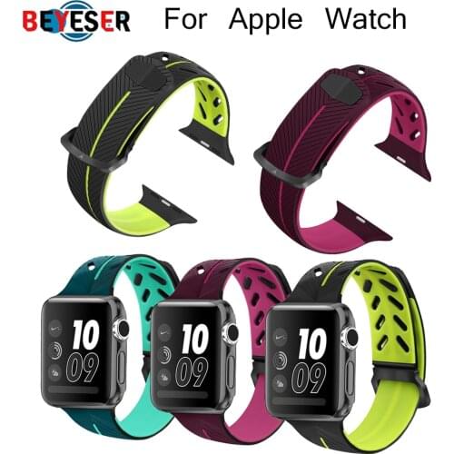 Soft Silicone Band for Apple Watch band Belt 38mm 42mm Bracelet Replacement Sport Strap Series 1/2/3/4/5 40mm 44mm New Wristband