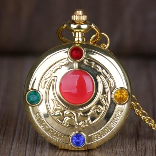 Retro flip Sailor Moon prism watch new creative animation quartz pocket watch gifts for children CF1029
