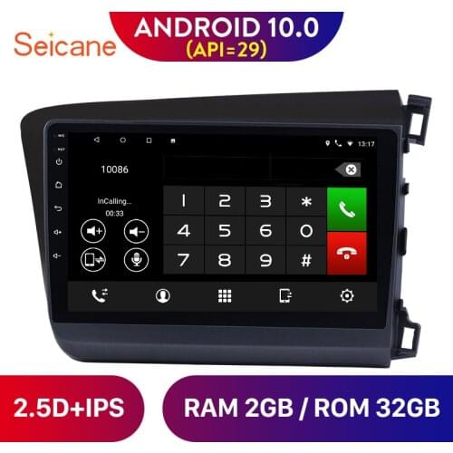 Seicane 9 Inch Android 10.0 Quad-core Car Radio GPS Navigation Unit Player for 2012 HONDA CIVIC Right Hand Drive Support DVR OBD