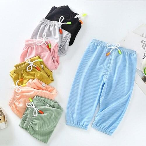 Boys Bloomers Pant and Baby Girls Solid Color Anti-mosquito Trousers for Childrens Kids Summer Clothing