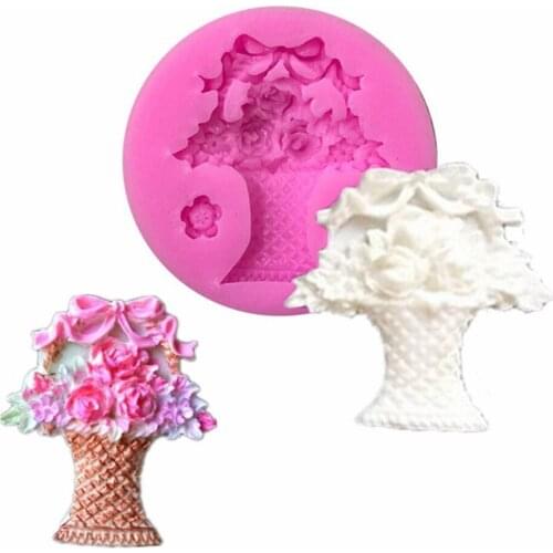 Flower Column Shape Silicone Mold Cookie Fondant Cake Molds Embossed Chocolate Pudding Mould DIY Candy Kitchen Baking Tools