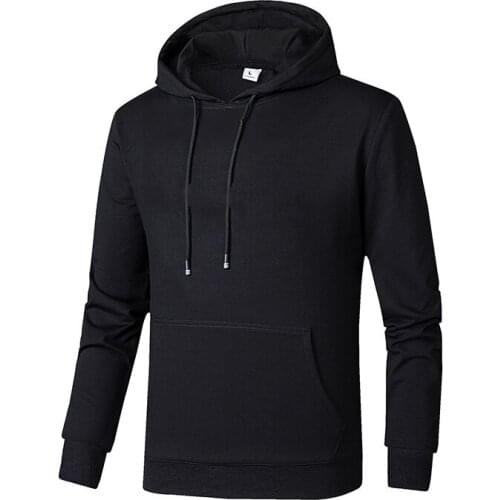 5XL Pure cotton men casual hooded sweatshirt spring and autumn new solid color pullover male long-sleeved hoodies sweatershirt