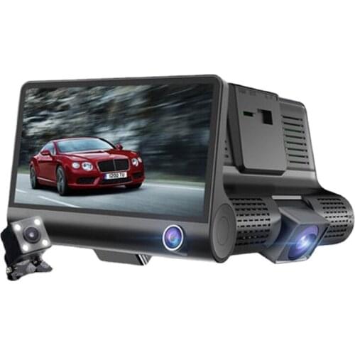 Three road lens vehicle traveling data recorder car front car back record hd night-vision wide-angle image at the same time