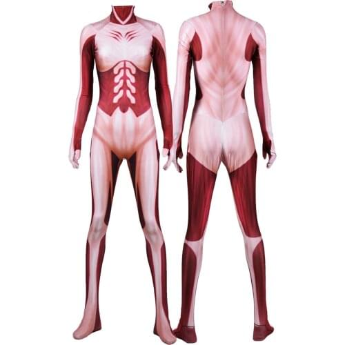 Annie Leonhardt Female Titan Cosplay Costumes 3D Print Attack on Titan Halloween Zentai Catsuit Woman Girls Ladys Bodysuit