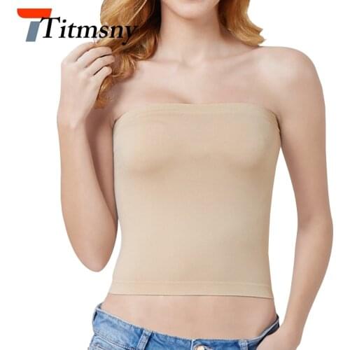 6 Colors Womens Sexy Prevent Exposed Seamless Wrapped Chest Bustier Comfortable Strapless Women Tube Tops Underwear