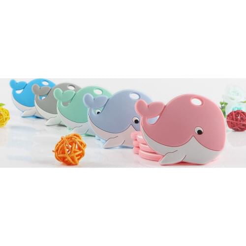 Kovict 1 Pc Cartoon Whale Silicone Toothache Rodent BPA Free Food Grade Baby Dental Care Molar Nipple Teething Ring