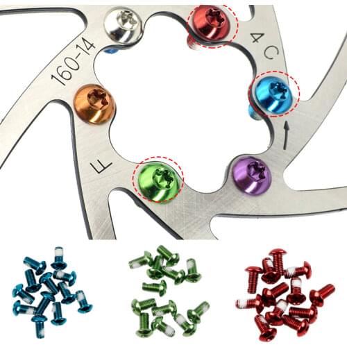 12pcs Mountain Bike MTB Color Disc Screw Disc Brake Pad T25 Screws Disc Brake Rotor Fixing Screws Ultralight Bike Accessories