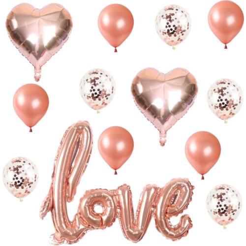 13pc Siamese Love Light Plate Heart Shape Foil Balloon Red Confetti Ballon Valentines Day Gift Wedding Anniversary Decoration