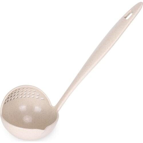 2 in 1 Long Handle Soup Spoon Home Strainer Cooking Colander Kitchen Scoop Food Grade Plastic Tableware