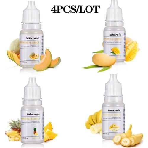 4pcs/lot Flower Fragrance Oil Diffuser Essential Oils Mango Flavoring Oil for Lip Gloss DIY Soap Making Lipgloss Fragrance 40ML