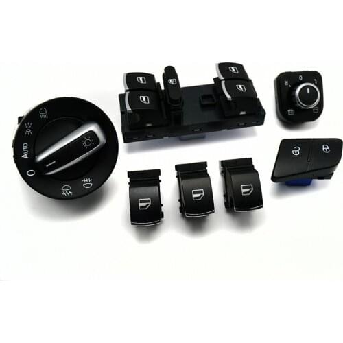 7PCS Window Headlight Mirror Door Control Switch Button For Volkswagen VW Passat B6 3C0962125B 5ND959565A 5ND941431B 5ND 959 857
