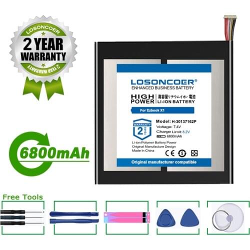 LOSONCOER Battery 6800mAh H-30137162P Battery For TECLAST F5 2666144 Tablet PC NV-2778130-2S For JUMPER Ezbook X1