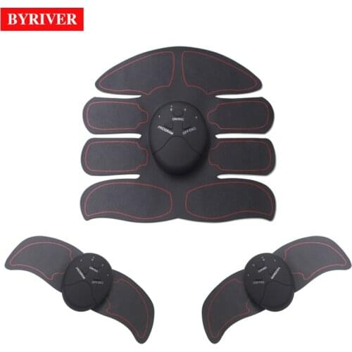 BYRIVER Electric Wireless Abdominal Muscle Stimulator Pad EMS Trainer Vibrating Massager Smart Abs Stimulating Machine Exerciser