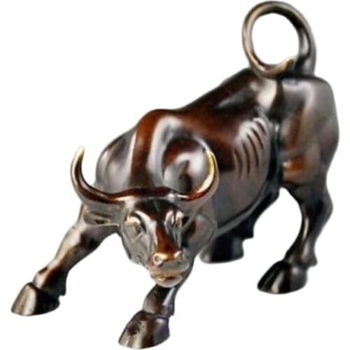 Big Wall Street Bronze Fierce Bull OX Statue A1