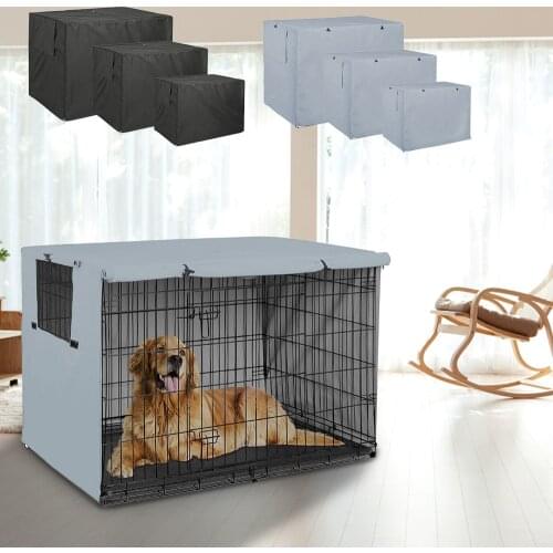 Dog Kennel House Cover Pet Dog Cage Cover Dustproof Waterproof Kennel Set Outdoor Foldable Small Medium Large Dog Cage Accessory