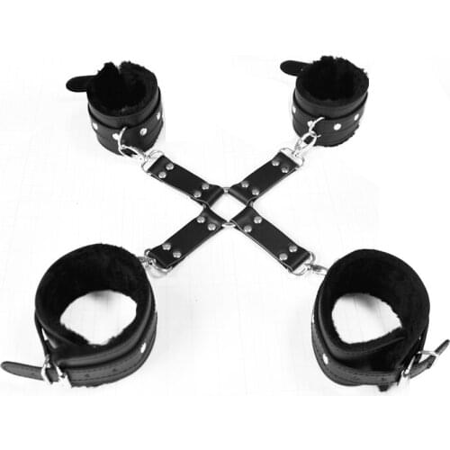 For Couple Sex Games Flirt Game Queen Sex Femdom AV Sex Game Props Leather Hands Legs Plush Restraints Strap Sex Toy New-BD005