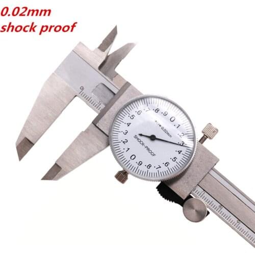 Metric Gauge Measuring Tool Dial Caliper 0-150mm 0.02mm Shock-proof Stainless Steel Precision 0.001" 6inch Vernier Caliper