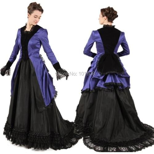 Customer to order! Vintage Costumes Victorian 1860S Civil War Gown historical dresses Retro Revolutionary dress HL-102