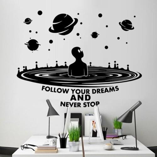 Creative Wall Decals Follow Your Dreams Inspirational Quote Wall Sticker Vinyl Kid Room Wall Decor Decals Room Decoration