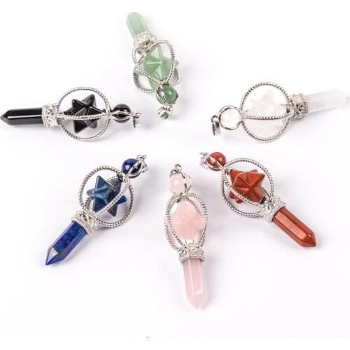 Merkaba Pendant Healing Natural Crystals Reiki Chakra Divination Necklace for Women Charm Jewelry christmas 2020