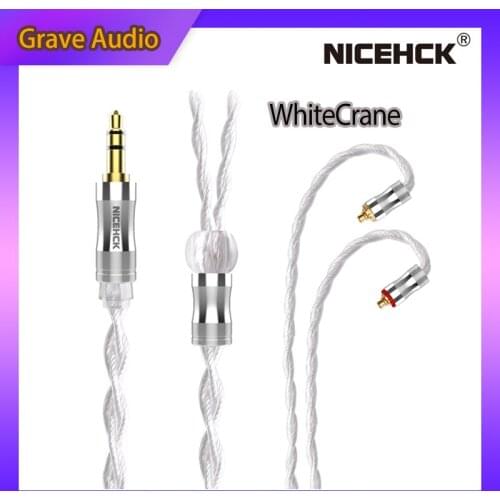 NiceHCK WhiteCrane Upgrade Cable 4 Core Silver Plated Furukawa Copper Litz Cable 3.5mm/2.5mm/4.4mm MMCX/0.78 2Pin for NX7 MK3
