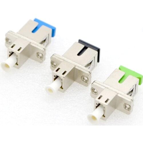 Wholesale NEW Connector Carrier Grade LC-SC/SC-LC SM Single Core MM Metal APC Fiber Optic Adapter Flange Coupler 10pcs/lots