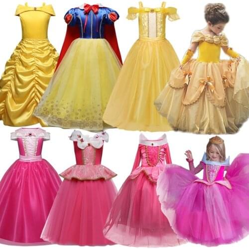 Girls Princess Dress Halloween Party Cosplay Costume Kids Children Robe