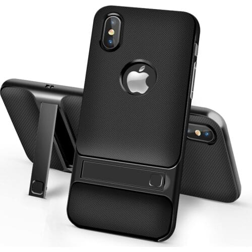 Kickstand Case for iPhone X Xs XR Xs Max Holder Cases Shockproof PC Stand Soft Back Cover Shell for iPhone X XR Xs Max