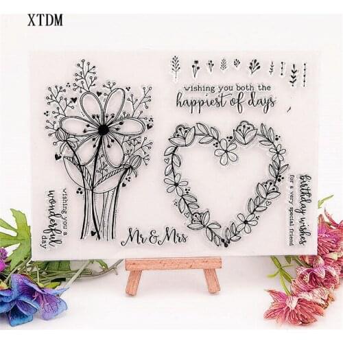 Hot selling bouquet alphabet transparent clear stamp / silicone seal roller stamp DIY scrapbook album / card production