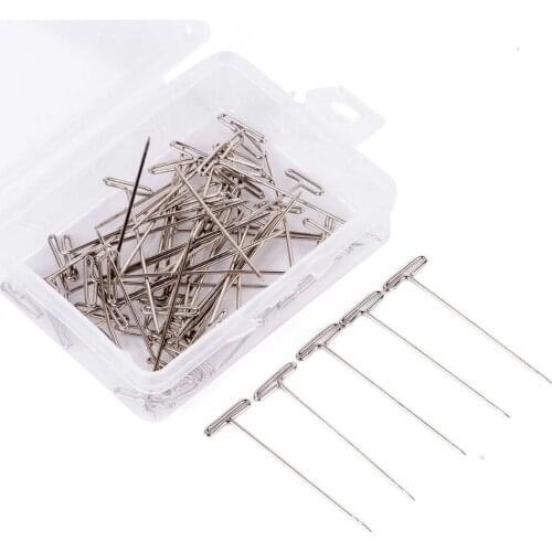 100pcs/Box 51mm Stainless Steel Straight Pins T Pins Stitching Needle Dressmaker Pins Quilt Applique Sewing Needle