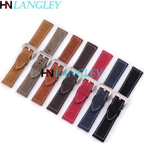 High Grade Genuine Leather Replacement Watch Band General Use Watch Straps 18 20 22 24 mm Width Watch Band Real Men Scrub Style