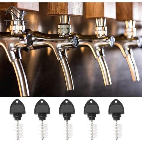 TTLIFE 15 PCS Beer Plugs Tap Brush, Beer Faucet Brush Tap Cleaning Plug Hygiene Brush for Draft Beer Faucet Cap Tools