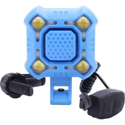 2 in 1 Bicycle Bell Bike Light USB Charging 120db MTB Road Bike Front Handlebar Electronic Horn Waterproof Cycling Lamp PA0117