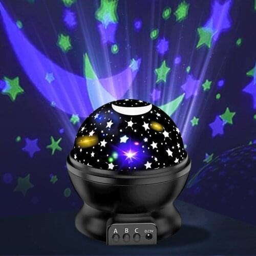 LED Galaxy Starry Sky Night Light Rotating Romantic Starlight Projector Children Bedroom Star Moon Table Lamp Decoration