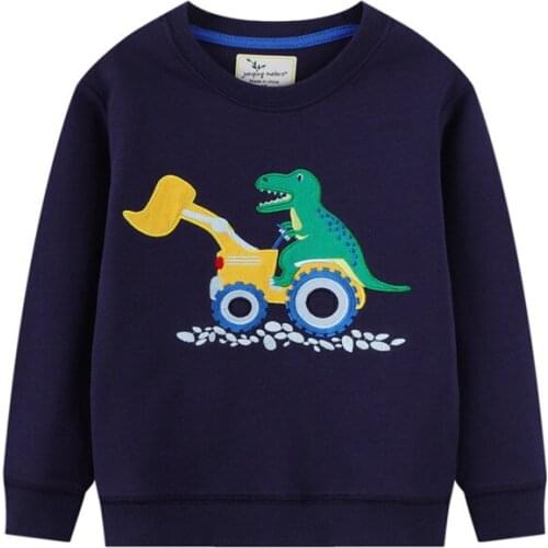 Jumping Meters New Arrival Autumn Winter Dinosaurs Sweatshirts For Boys Girls Clothes Embroidery Streetwear Childrens Clothes