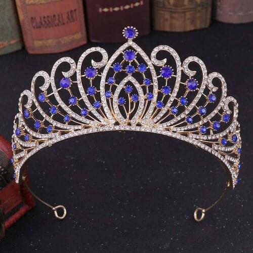 Hot Sale Big Retro Baroque Luxury Crystal Tiaras and Crowns Bride Noiva Bridal Wedding Engagement Party Hair Jewelry Accessories