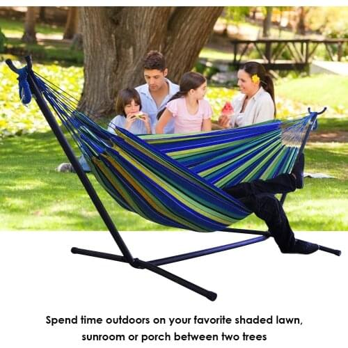 Convenient Portable Canvas Hammock Stand Multi-functional Practical Camping Sleep Swing Hanging Bed Portable Yard Hammock