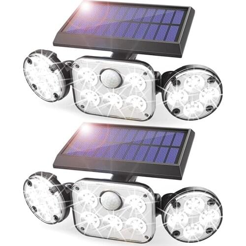 Solar Motion Lights Outdoor, 2 Pack S Solar Flood Lights Outdoor with Motion Sensor, 270°Wide Angle, for Garage Garden