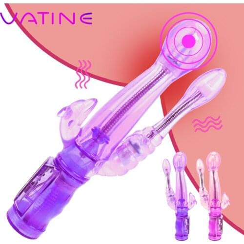 VATINE Dildo Vibrator Triple Vibration Clitoris Vagina Stimulator G-spot Massager Erotic Rabbit Vibrator Sex Toys for Women