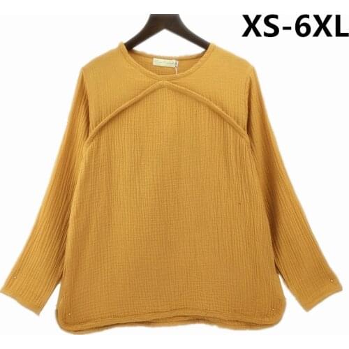 2020 Spring Autumn Casual Cotton Blusas Femininas Women Blouse Shirt Women Tops O-Neck Long Sleeve Blouse plus size XS-5XL 6XL
