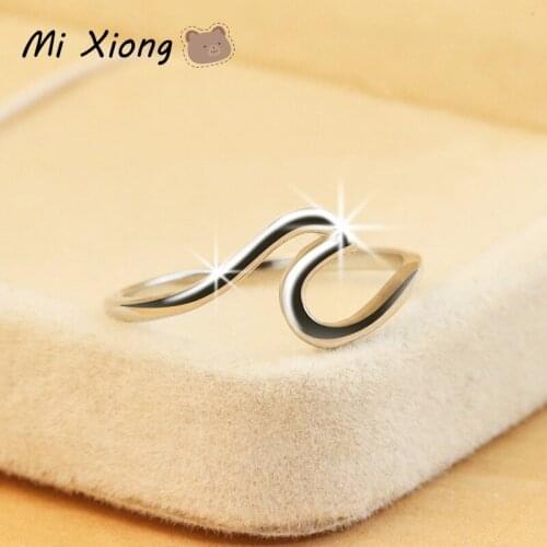 Mi Xiong 925 Sterling Silver Exquisite Wave Ring for Women Elegant Fresh Charm Unique Ladies Anniversary Prom Gift Brand Jewelry