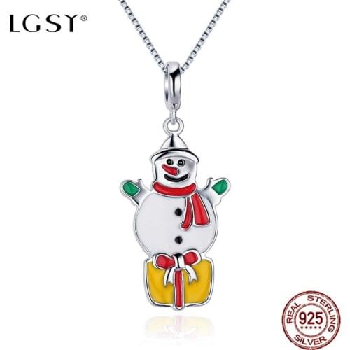 LGSY DP056 925 Sterling Silver Santa Claus Pendant Romantic Pure Silverware Fashion Jewelry Necklace Pendant Fine Jewelry Making