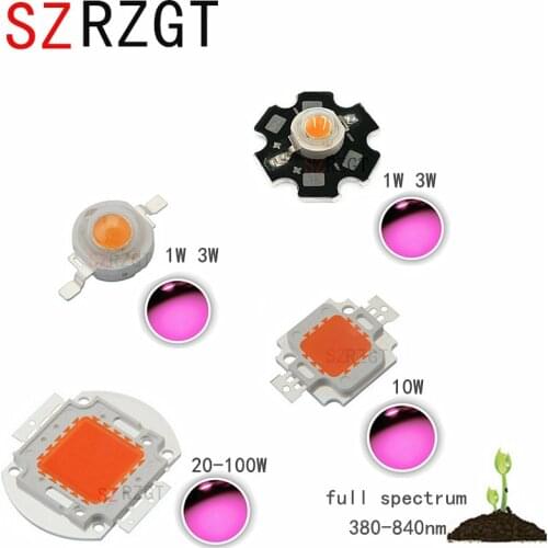 1W 3W 10W 20W 30W 50W 100W 380nm-840nm Full Spectrum led grow chip 30mil 45mil led plant lights Light Source