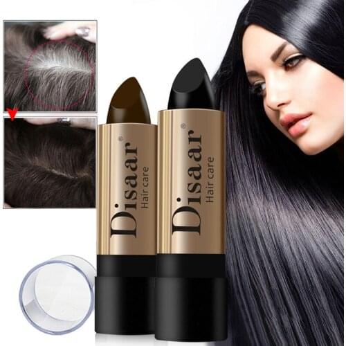 10g Hair Lipstick Color Pen Cover Hair Stick Lasting Fast Temporary Hair Dye Cream Black Brown Cover White Styling Hair Pen