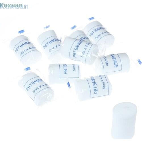 10 Rolls/lot 5cmx4.5m PBT Elastic Bandage First Aid Kit Gauze Roll Dressing